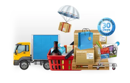 Delivery Truck with Packages and Shopping Items