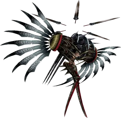 Mechanical Creature with Wings and Blades