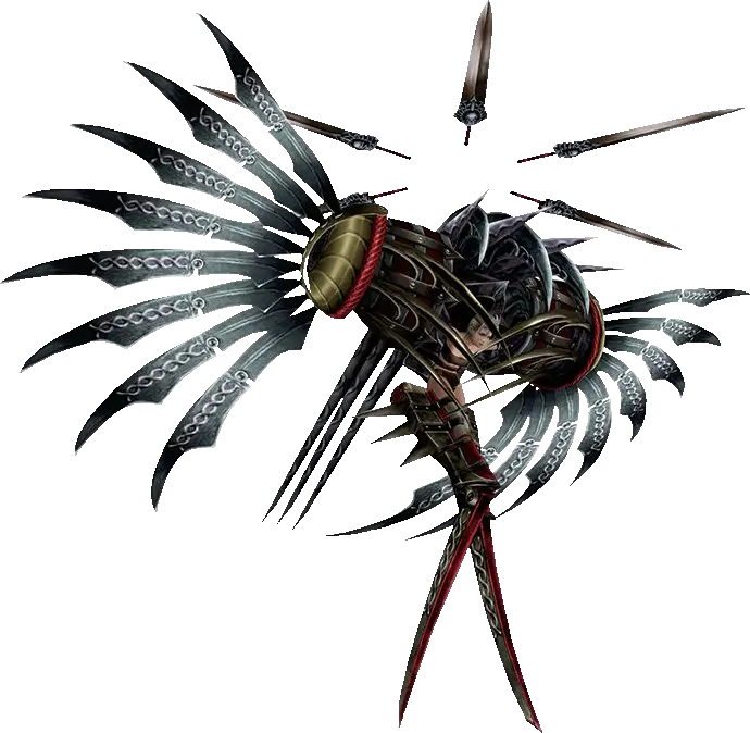 Mechanical Creature with Wings and Blades