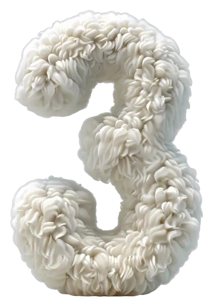 Fluffy White Number Three
