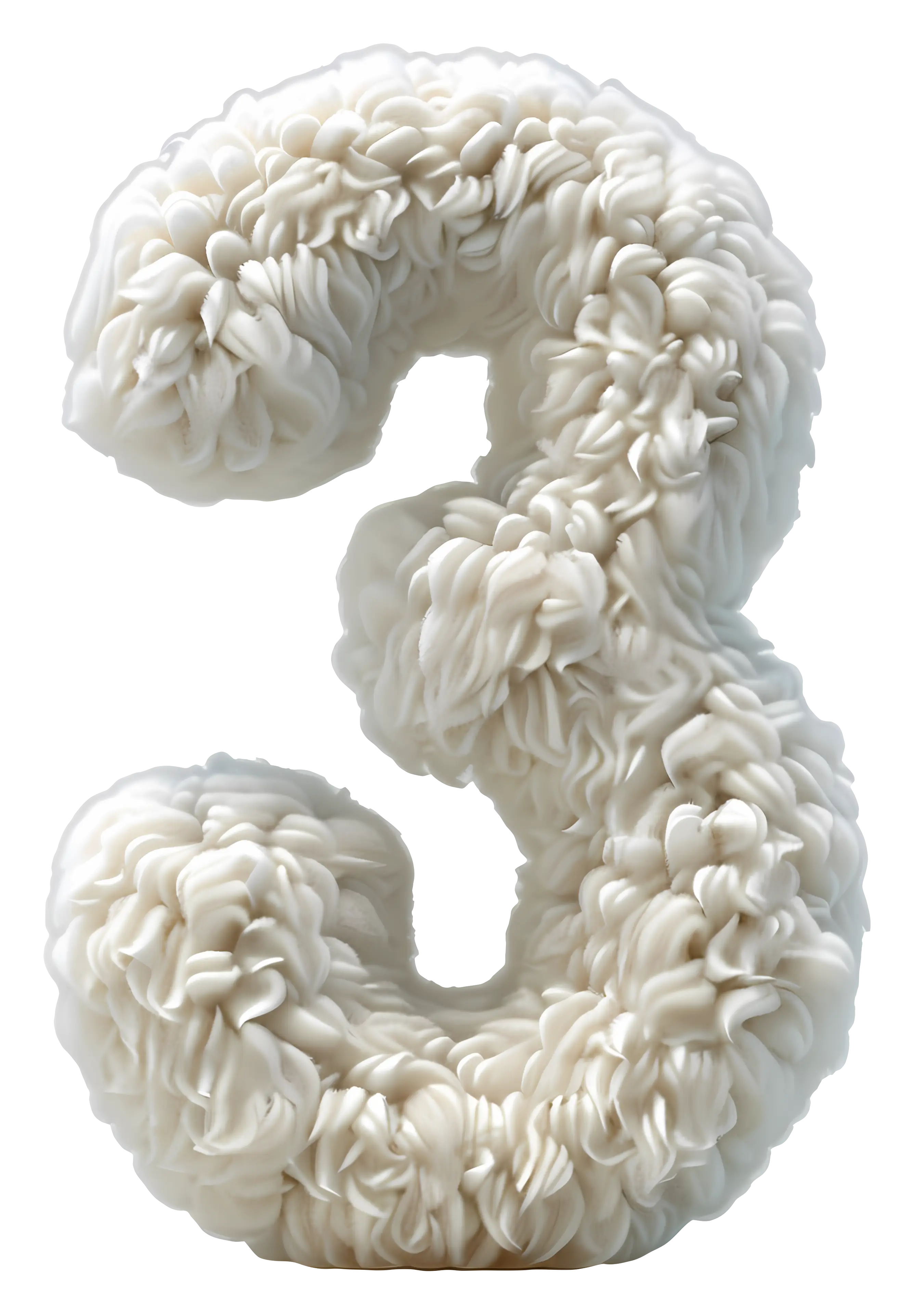 Fluffy White Number Three