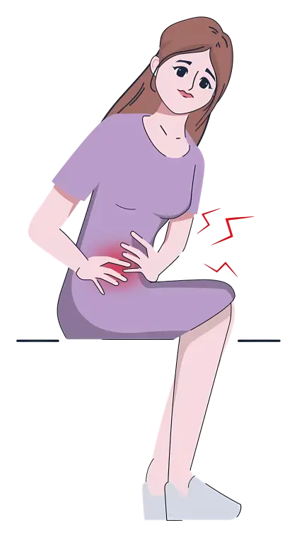 Woman with Stomach Pain