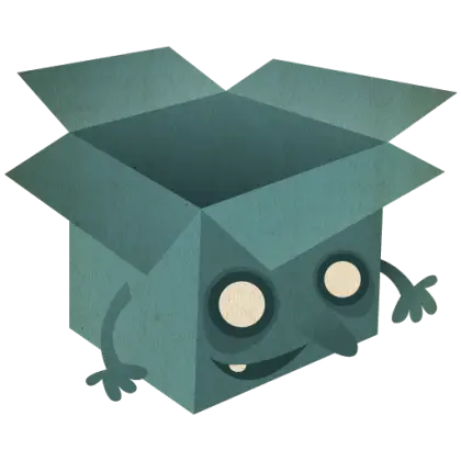 Blue Box with Eyes and Arms
