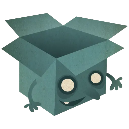 Blue Box with Eyes and Arms