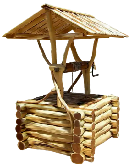 Rustic Wooden Well