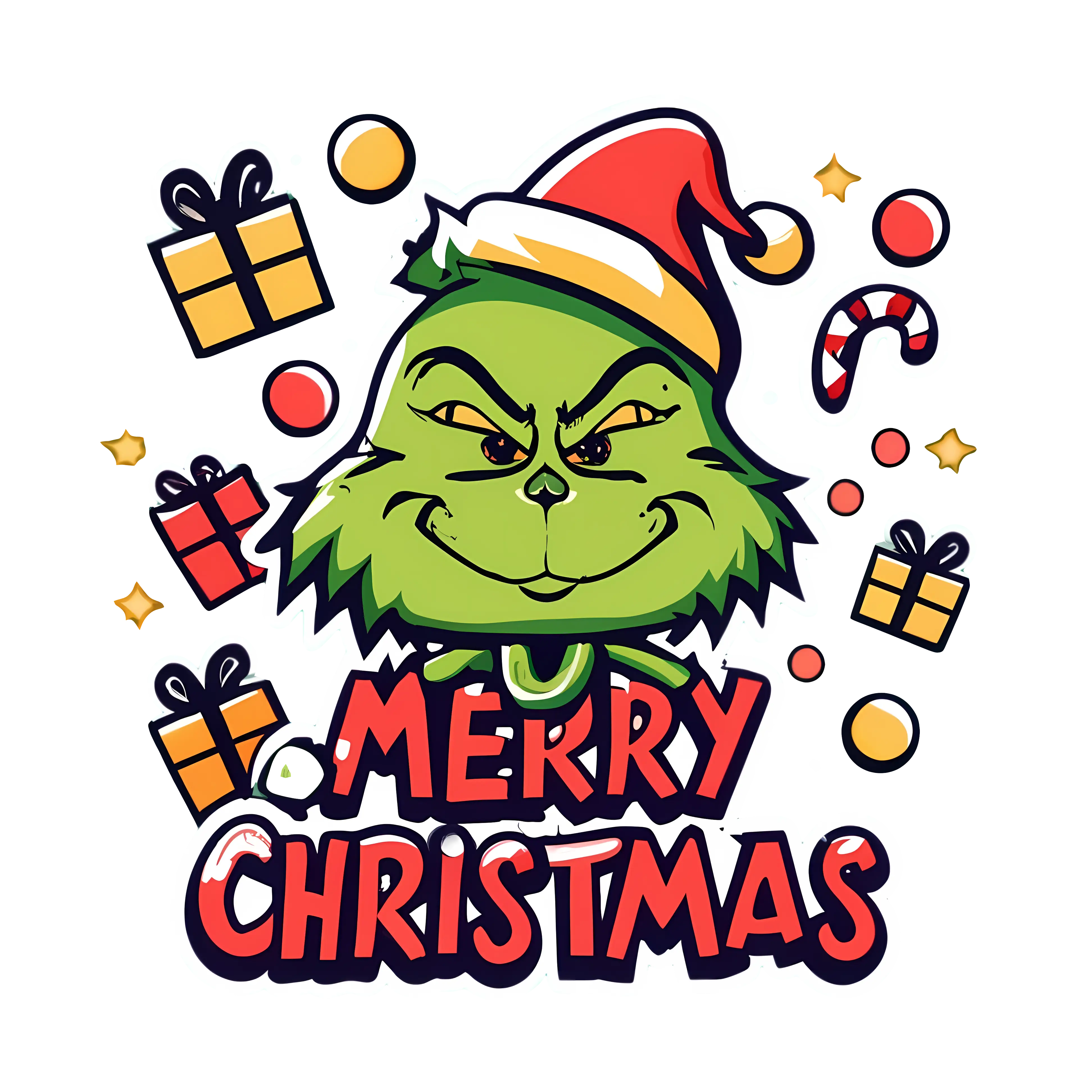 Cheerful Green Holiday Character with 'Merry Christmas'