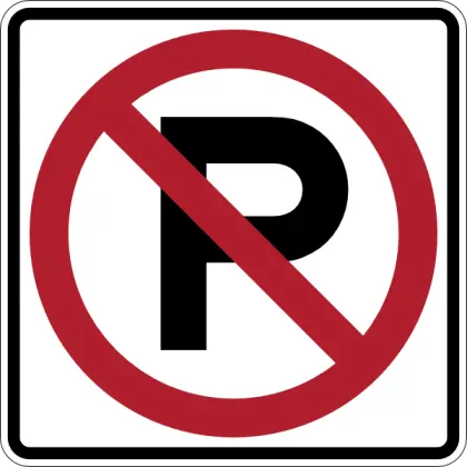 No Parking Sign for Traffic Regulations