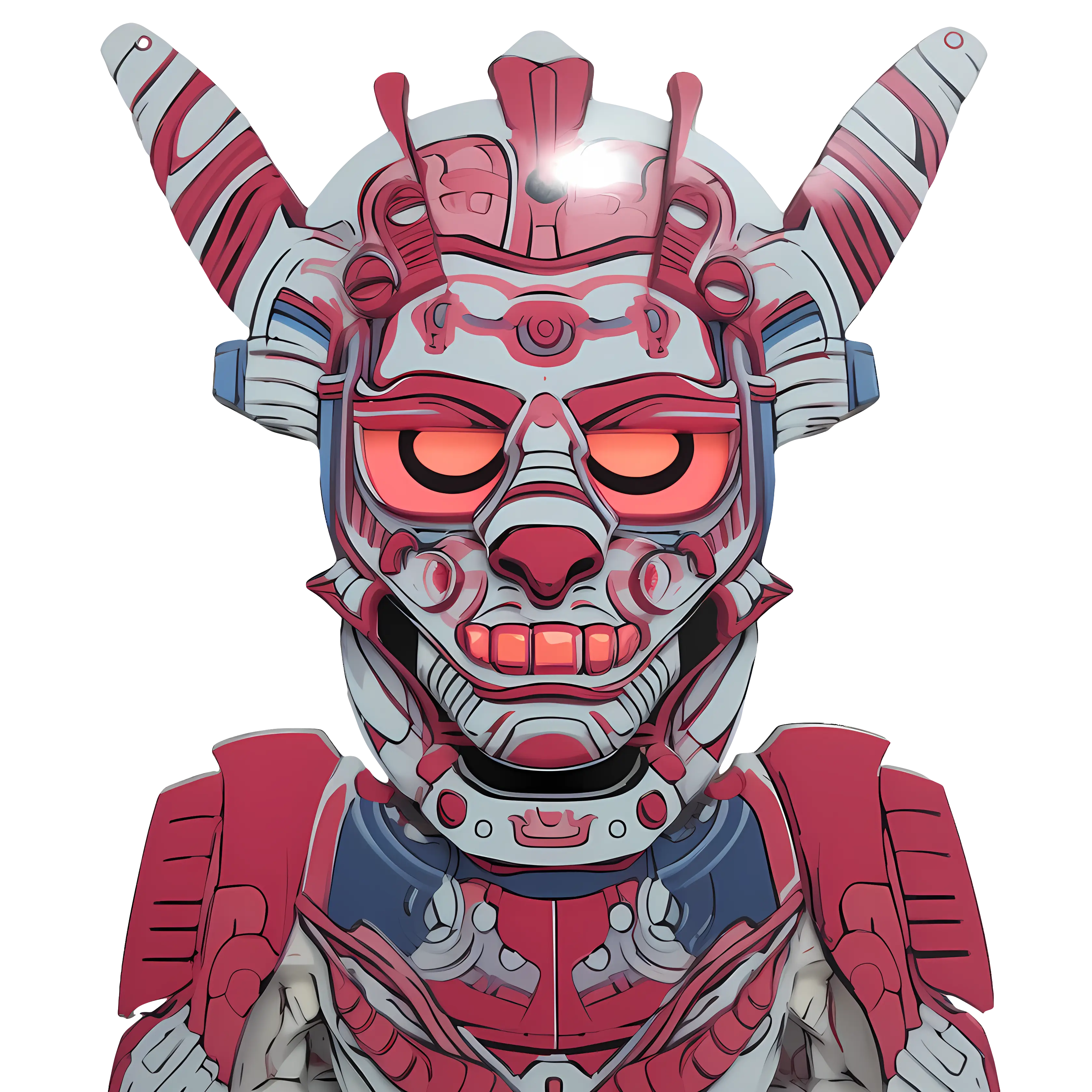 Intricate Robotic Face with Mechanical Components