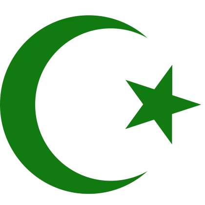 Green Crescent and Star Symbol Emblem