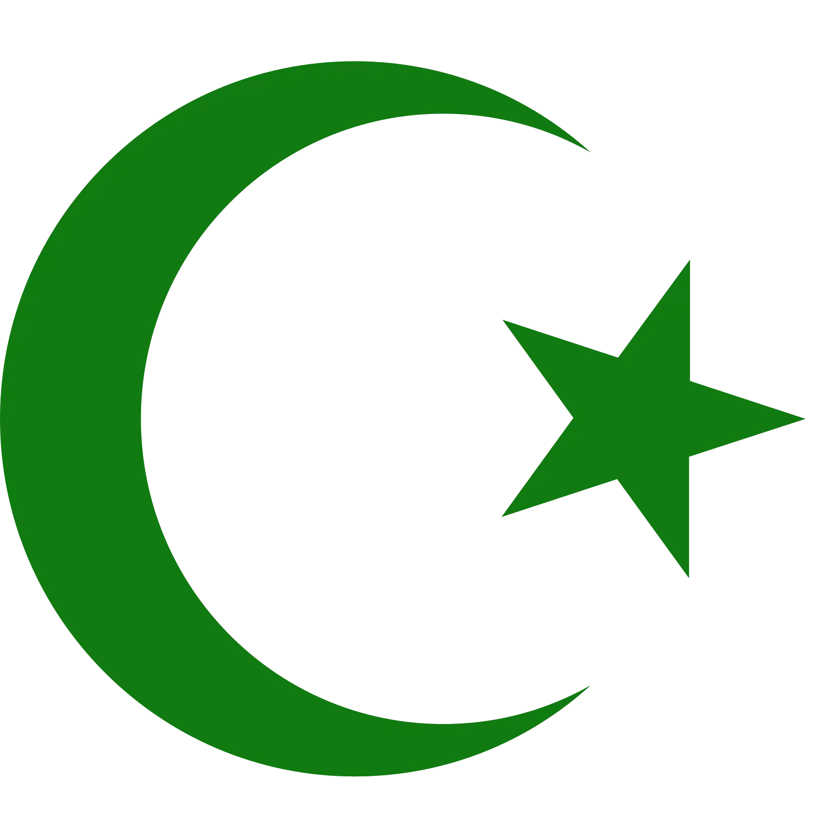 Green Crescent and Star Symbol Emblem
