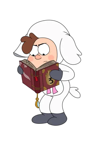 Cartoon Character in Sheep Costume Reading a Book