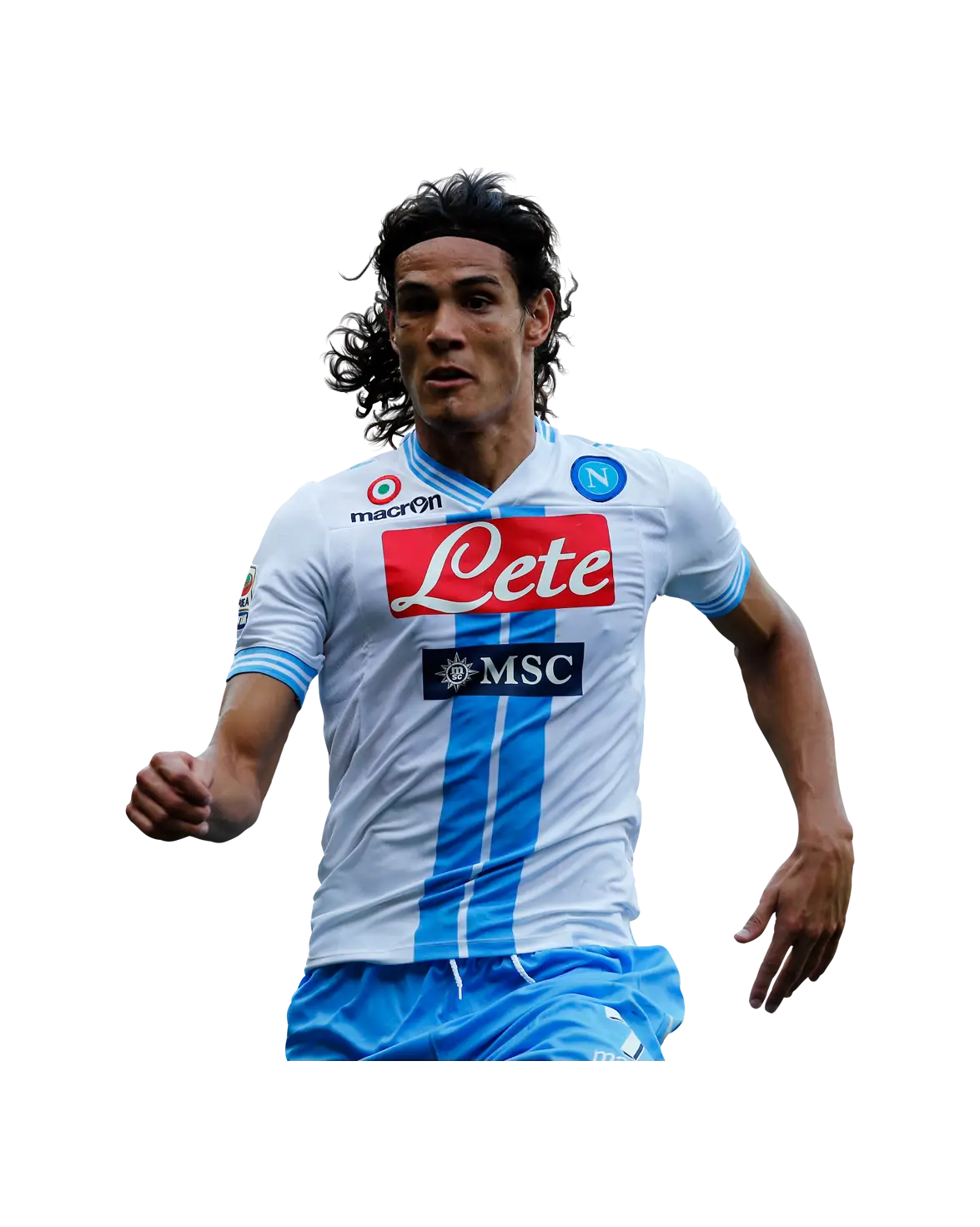 Soccer Player in Napoli Jersey