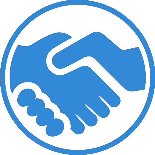 Blue Handshake Icon Symbolizing Collaboration