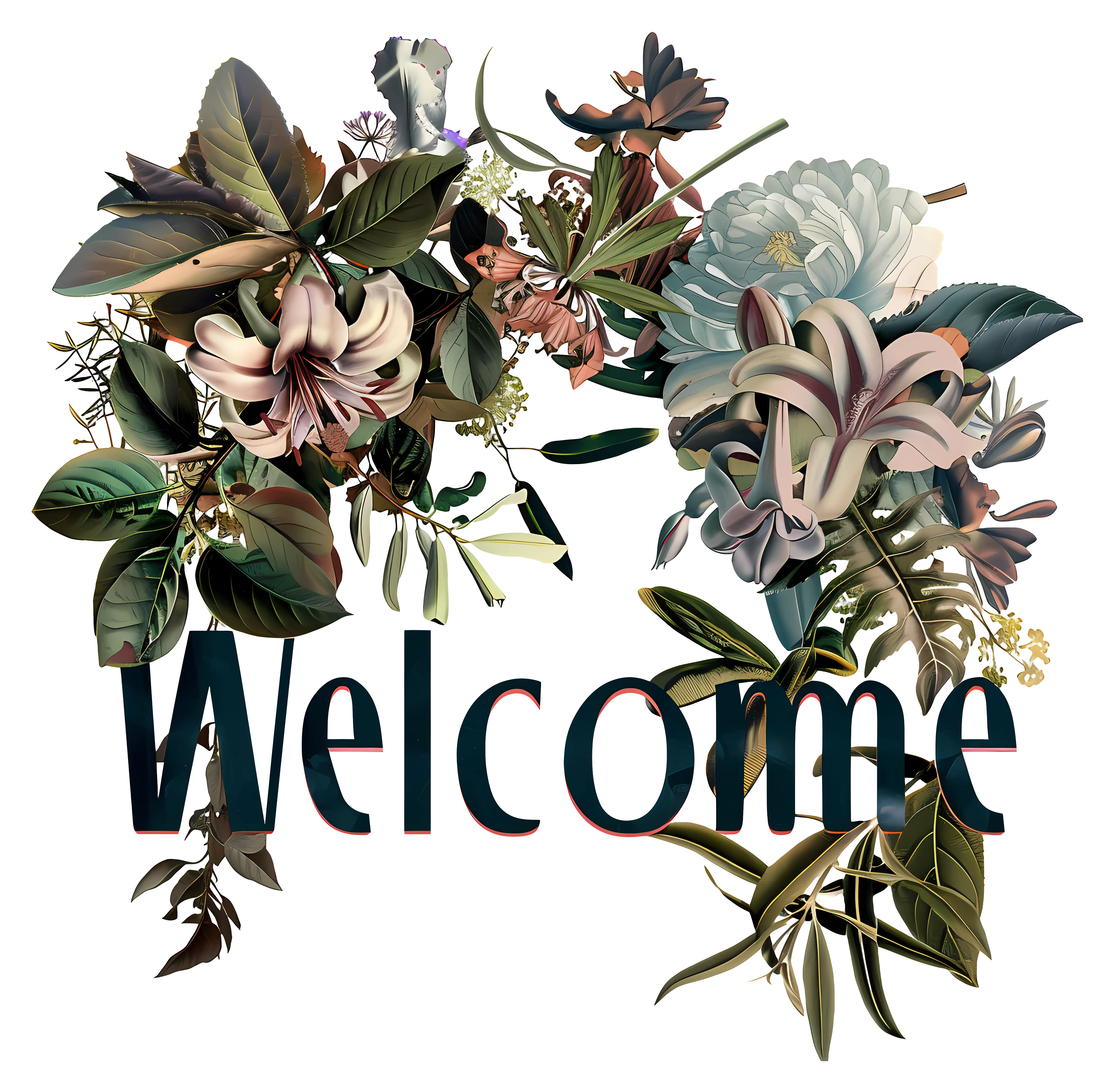 Floral Decorative Welcome Illustration