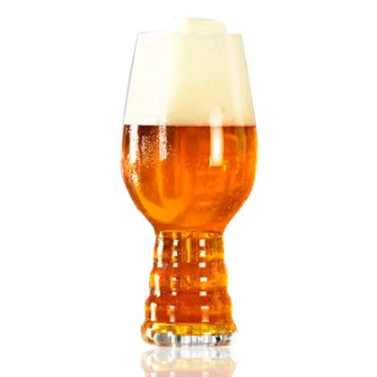 Golden Beer Glass with Foam