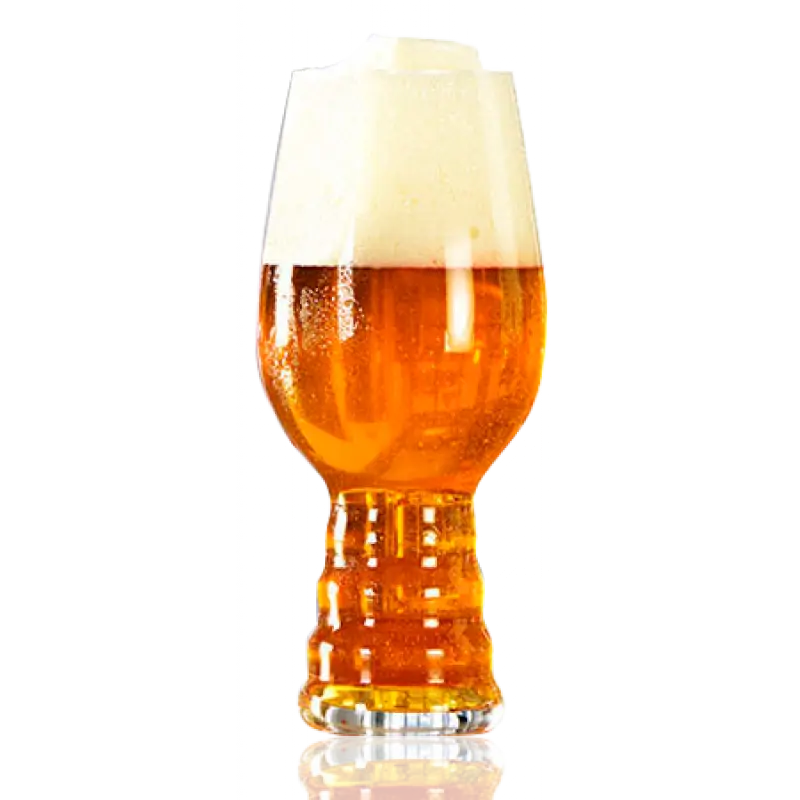 Golden Beer Glass with Foam