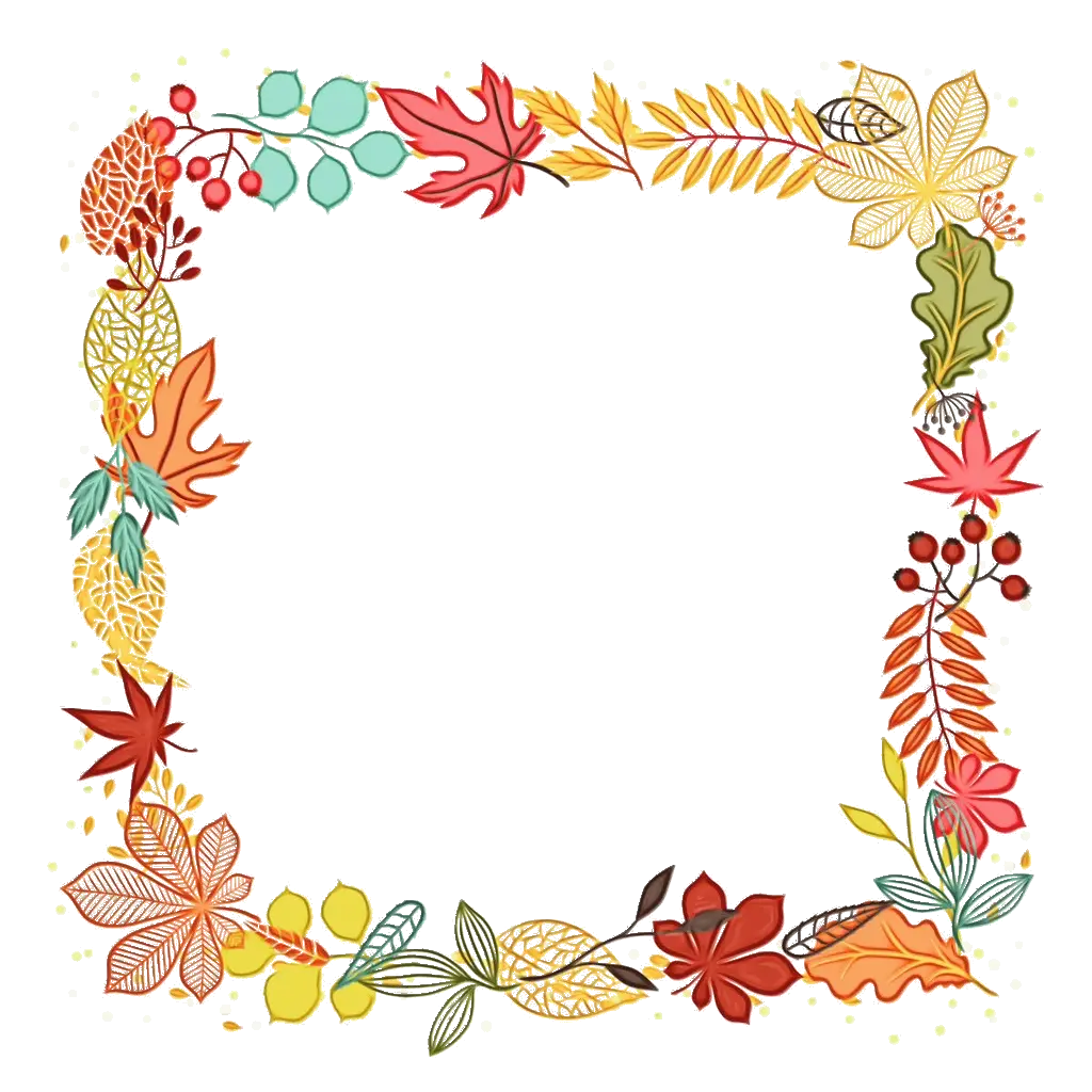 Autumn-Themed Floral Border Design