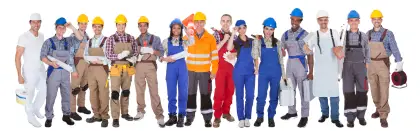 Group of Construction Workers in Uniform