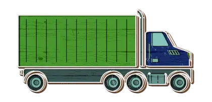 Green Container Truck Illustration