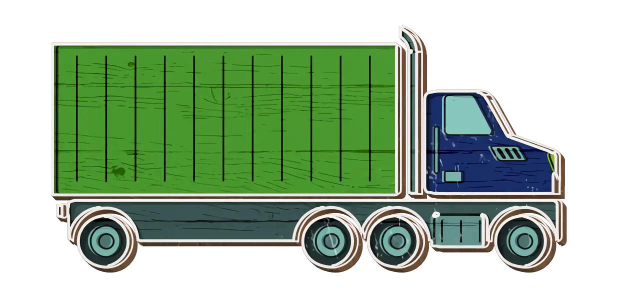 Green Container Truck Illustration