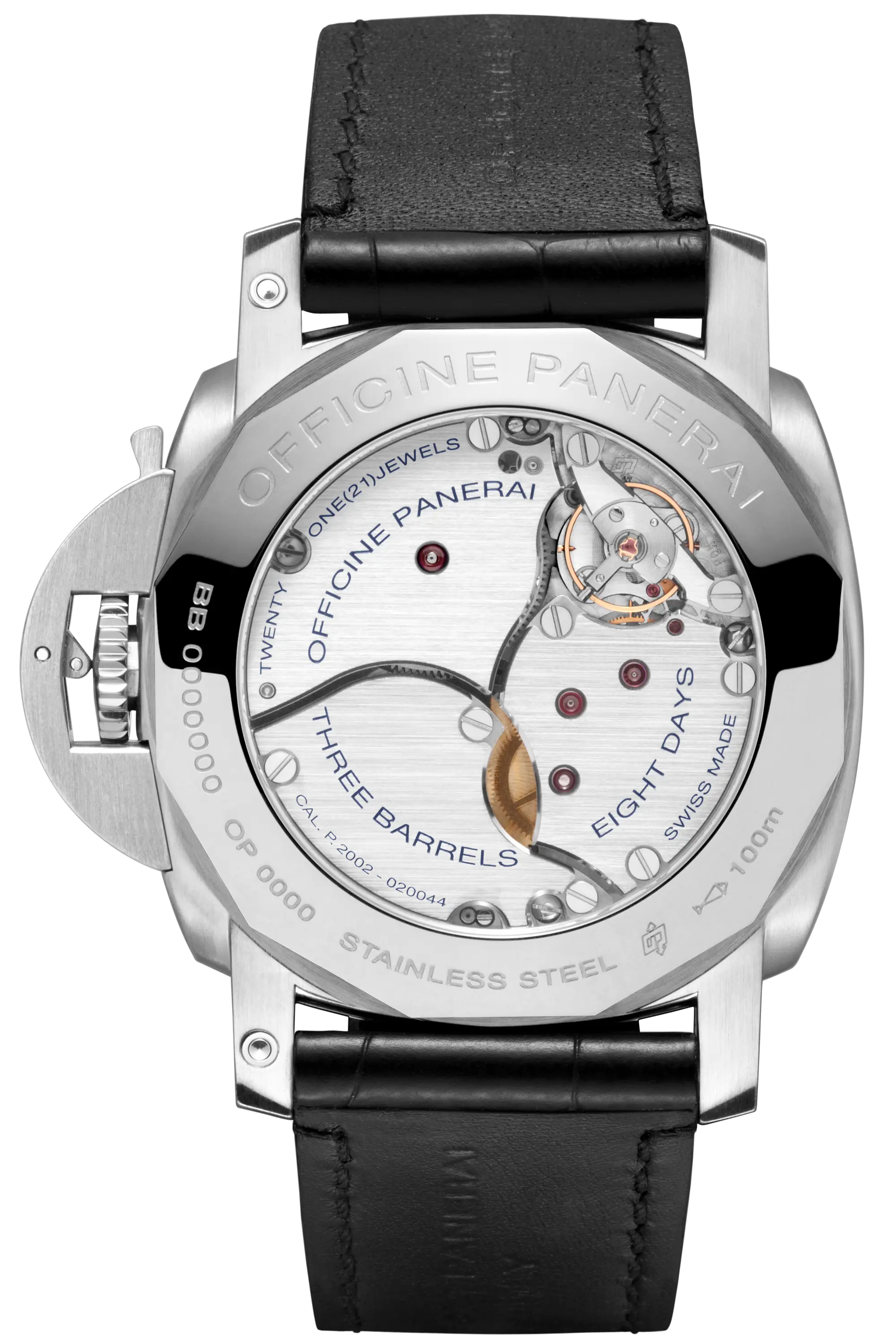 Luxury Mechanical Watch Back Design with Leather Strap