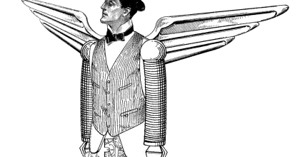 Vintage Man with Mechanical Wings