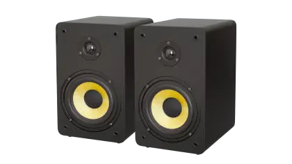 Studio Monitor Speakers with Yellow Woofers