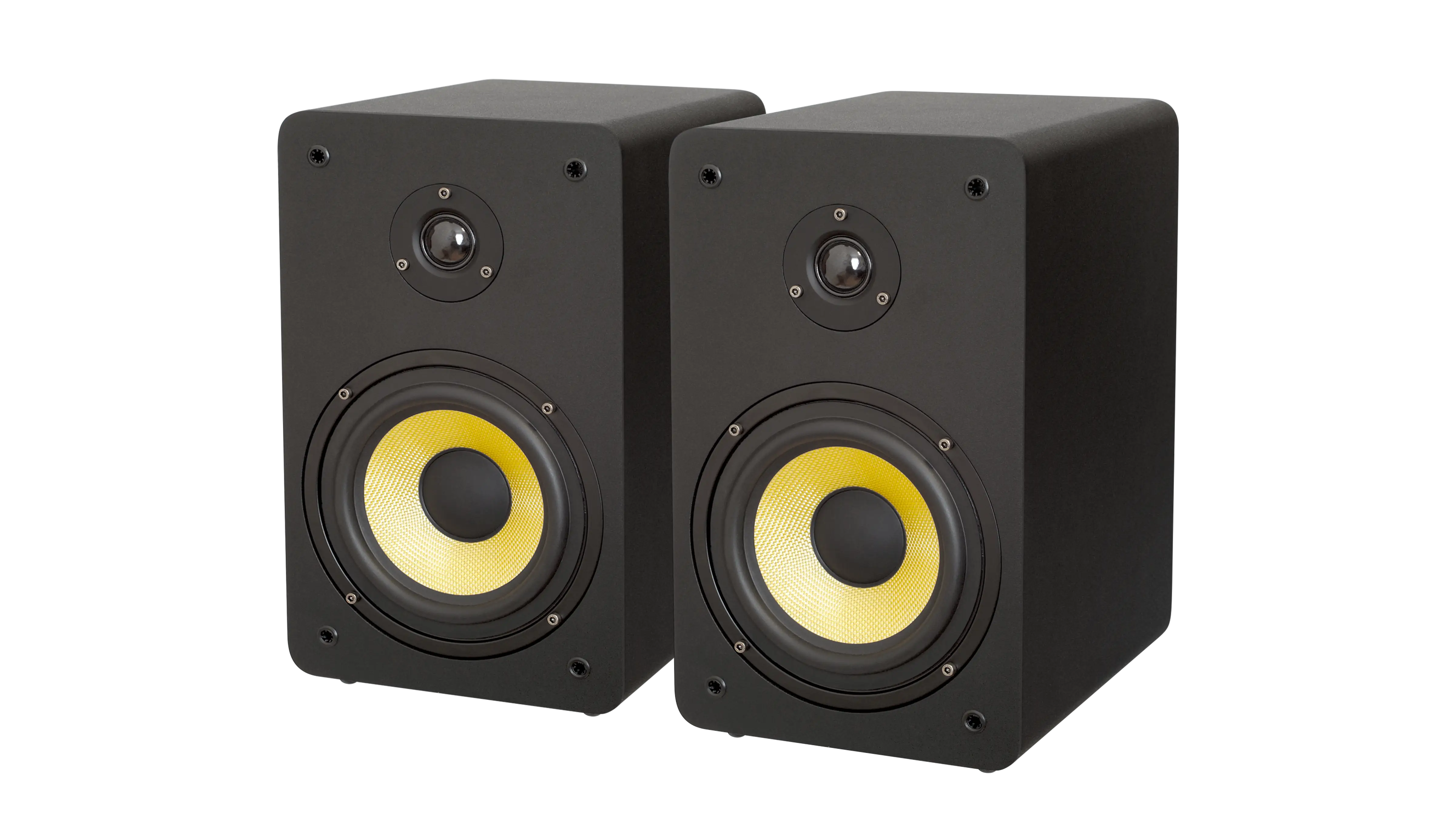 Studio Monitor Speakers with Yellow Woofers