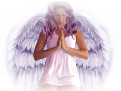 Angel with Wings in Prayer Pose