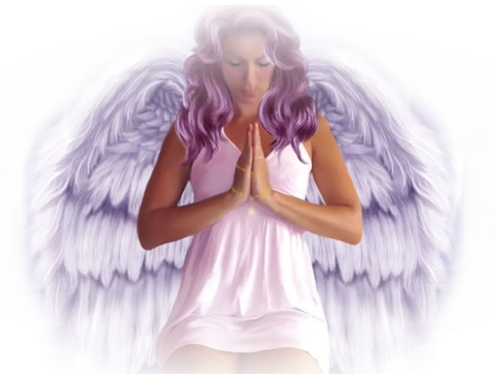 Angel with Wings in Prayer Pose