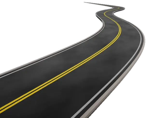 Winding Asphalt Road with Yellow Center Line