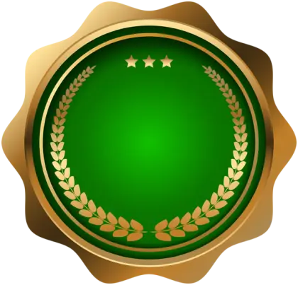Gold and Green Emblem with Laurel Design