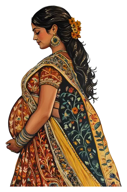 Pregnant Woman in Traditional Dress