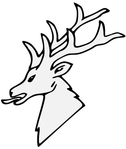 Deer Head Outline with Bold Antlers