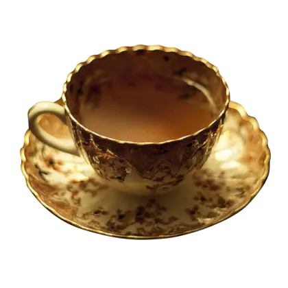 Elegant Golden Tea Cup on Saucer