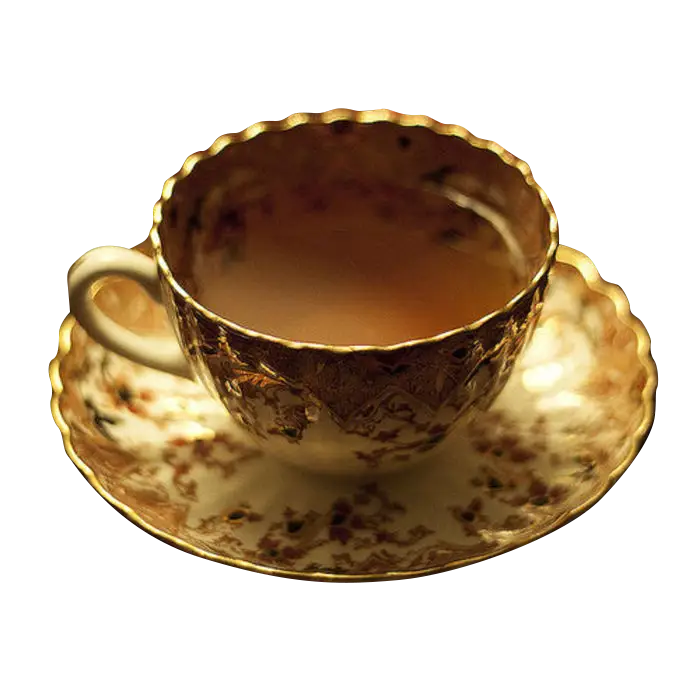 Elegant Golden Tea Cup on Saucer