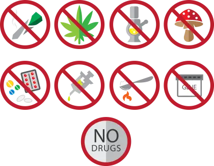 No Drugs Prohibition Sign