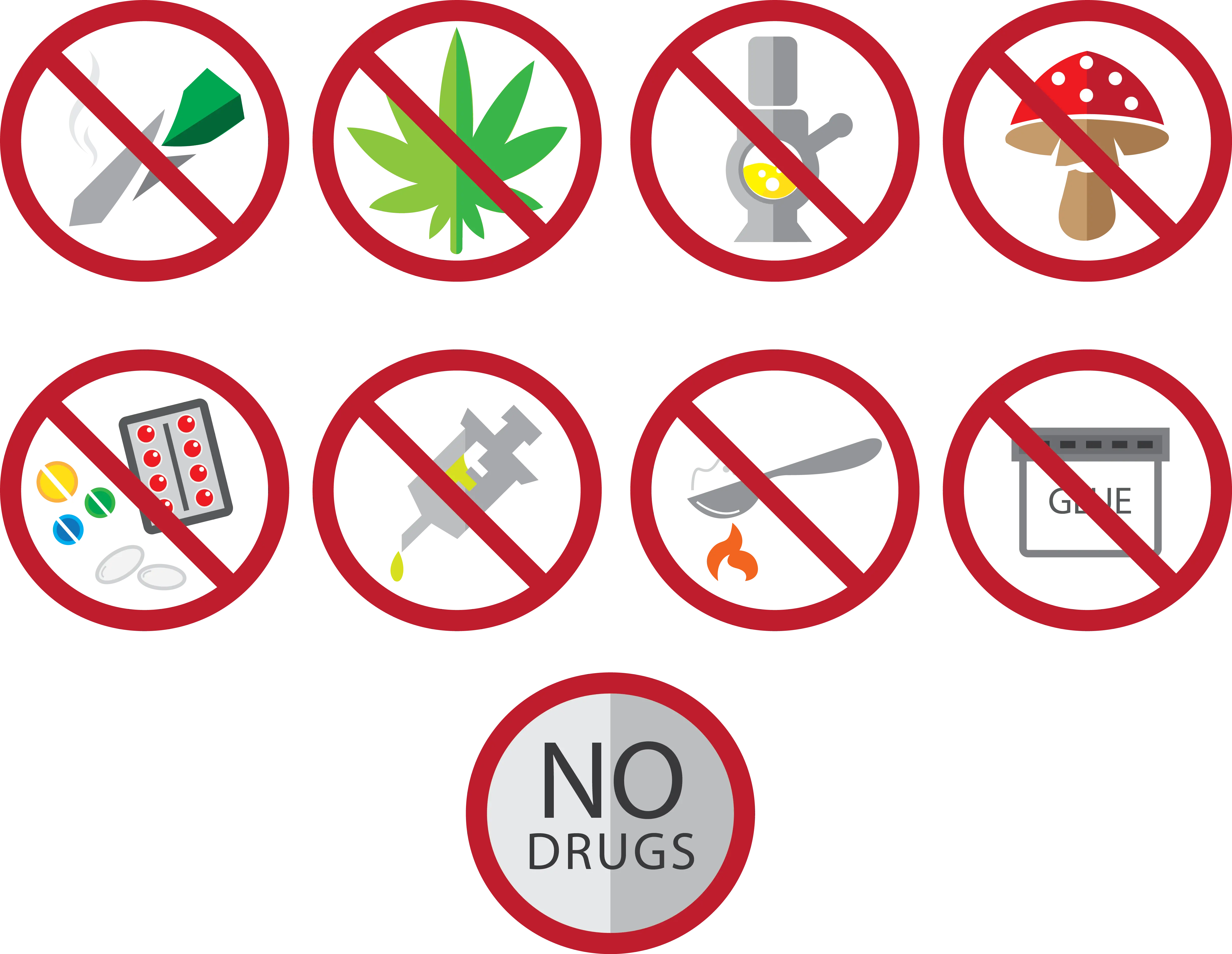 No Drugs Prohibition Sign