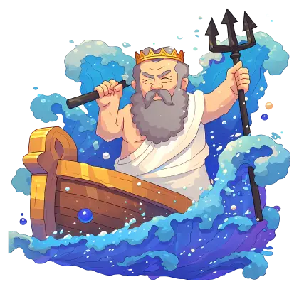 Mythical King with Trident