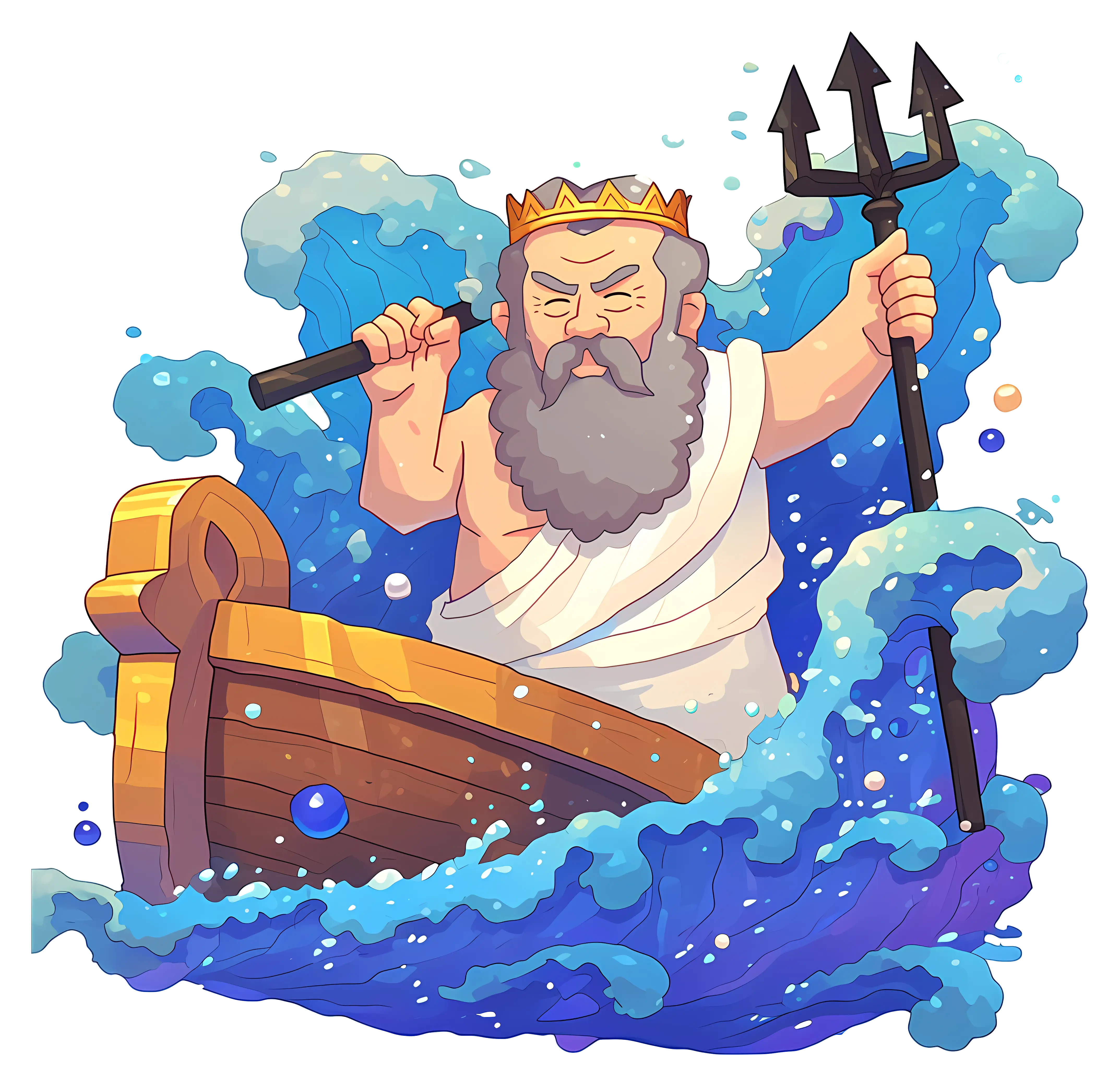 Mythical King with Trident