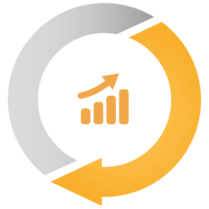 Yellow Arrows and Growth Chart Logo
