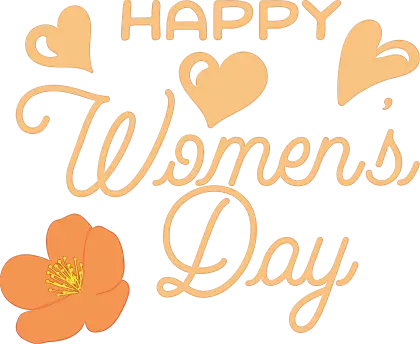 Happy Women&#039;s Day with Heart Motifs