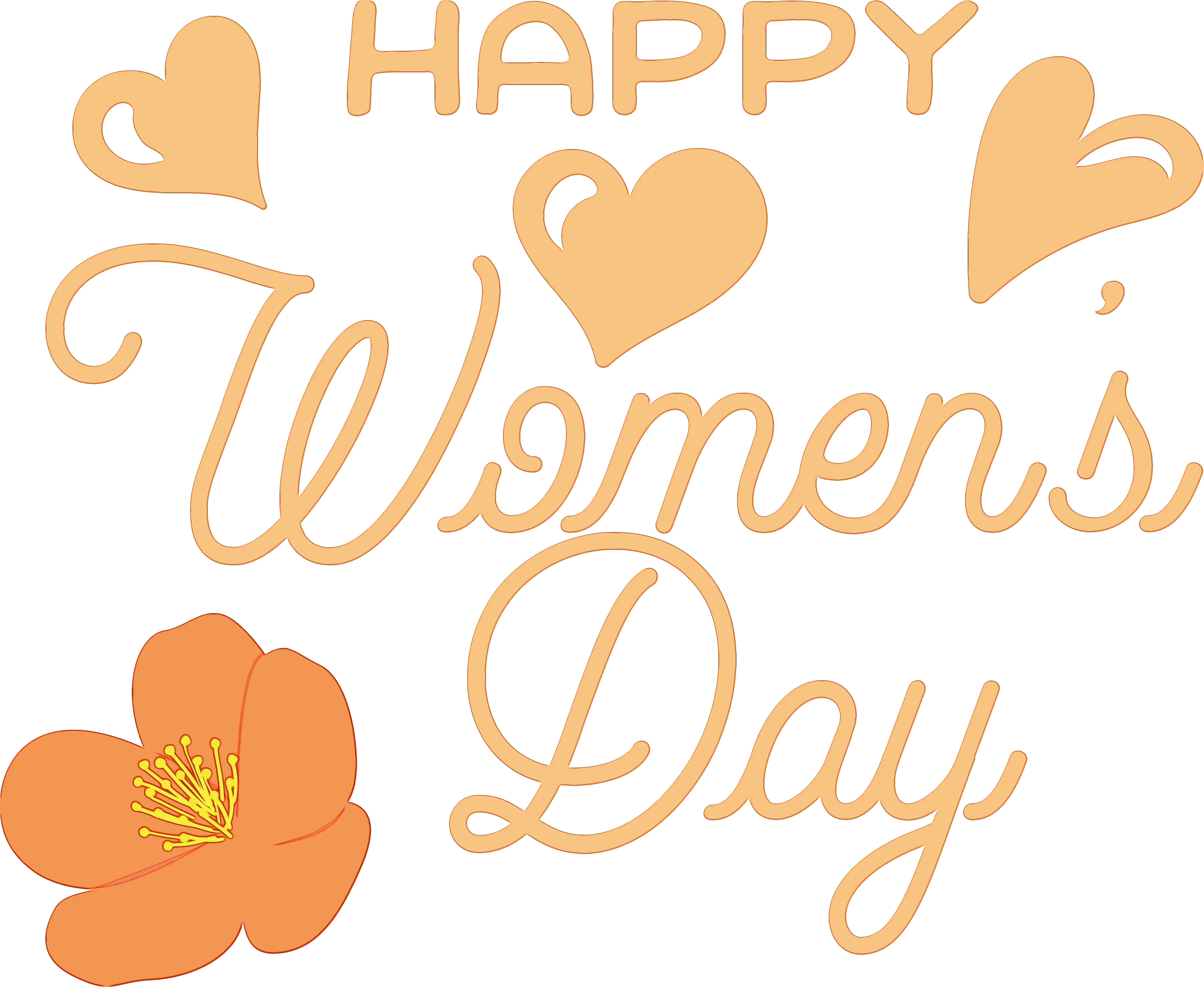 Happy Women&#039;s Day with Heart Motifs
