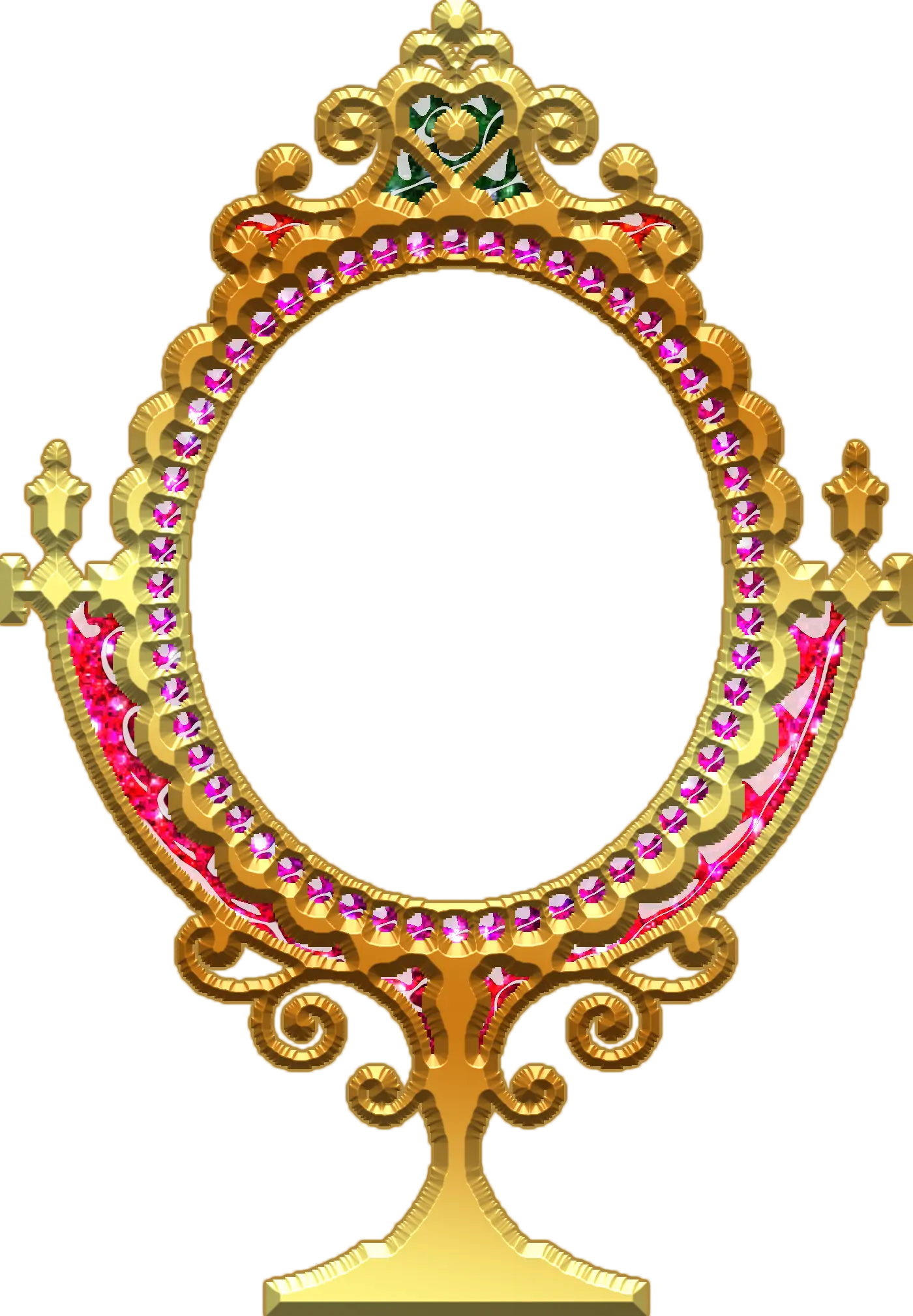 Ornate Gold Mirror with Decorative Frame