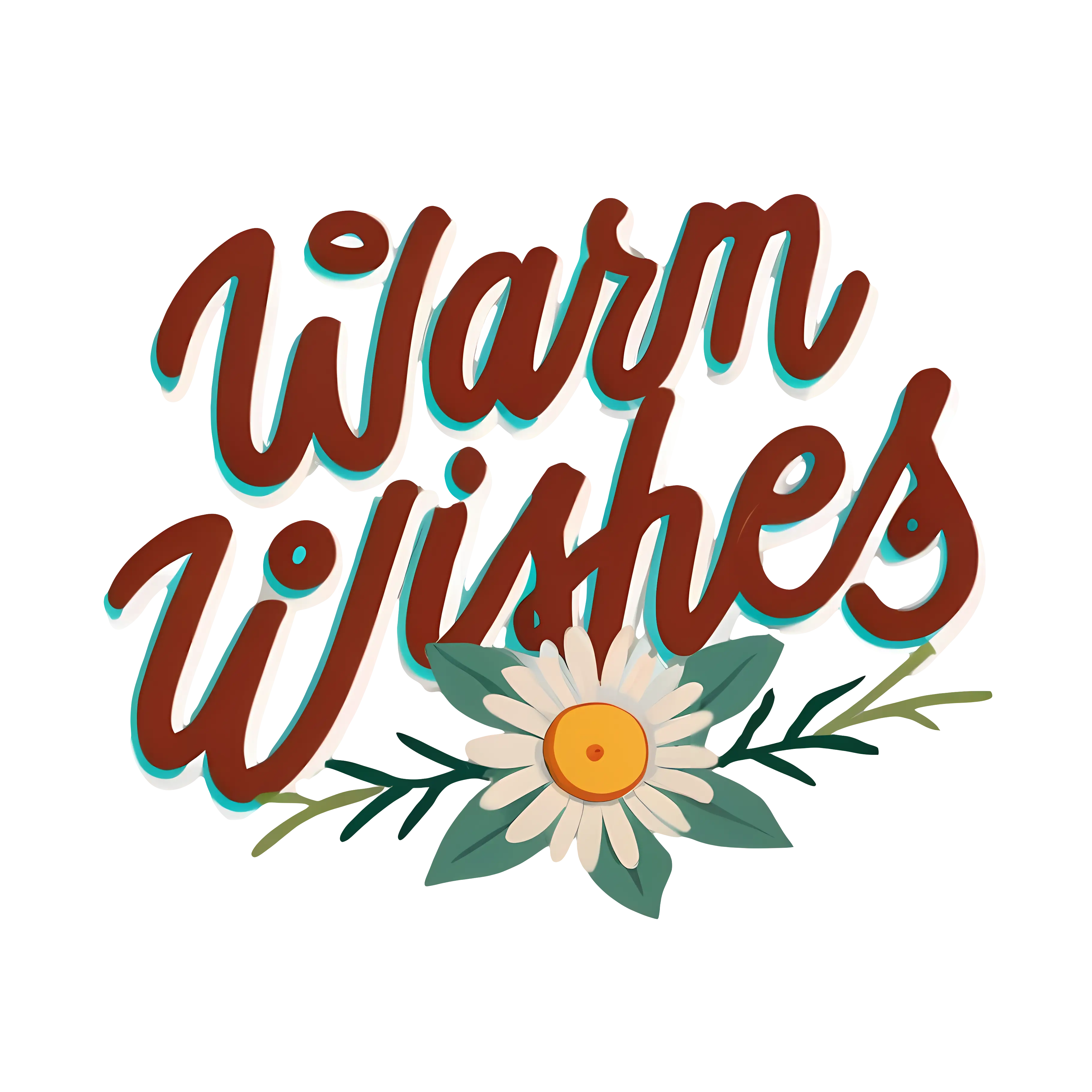 Warm Wishes Graphic Design with Flowers