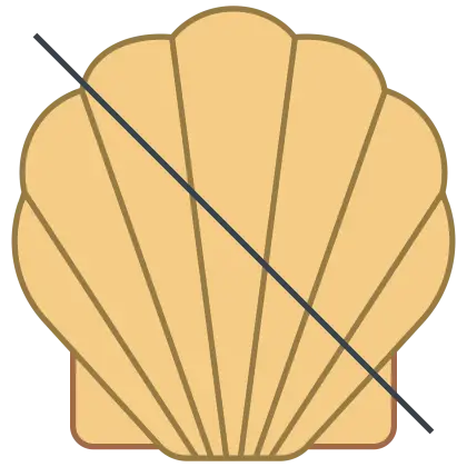 Yellow Shell with Prohibition Line Illustration