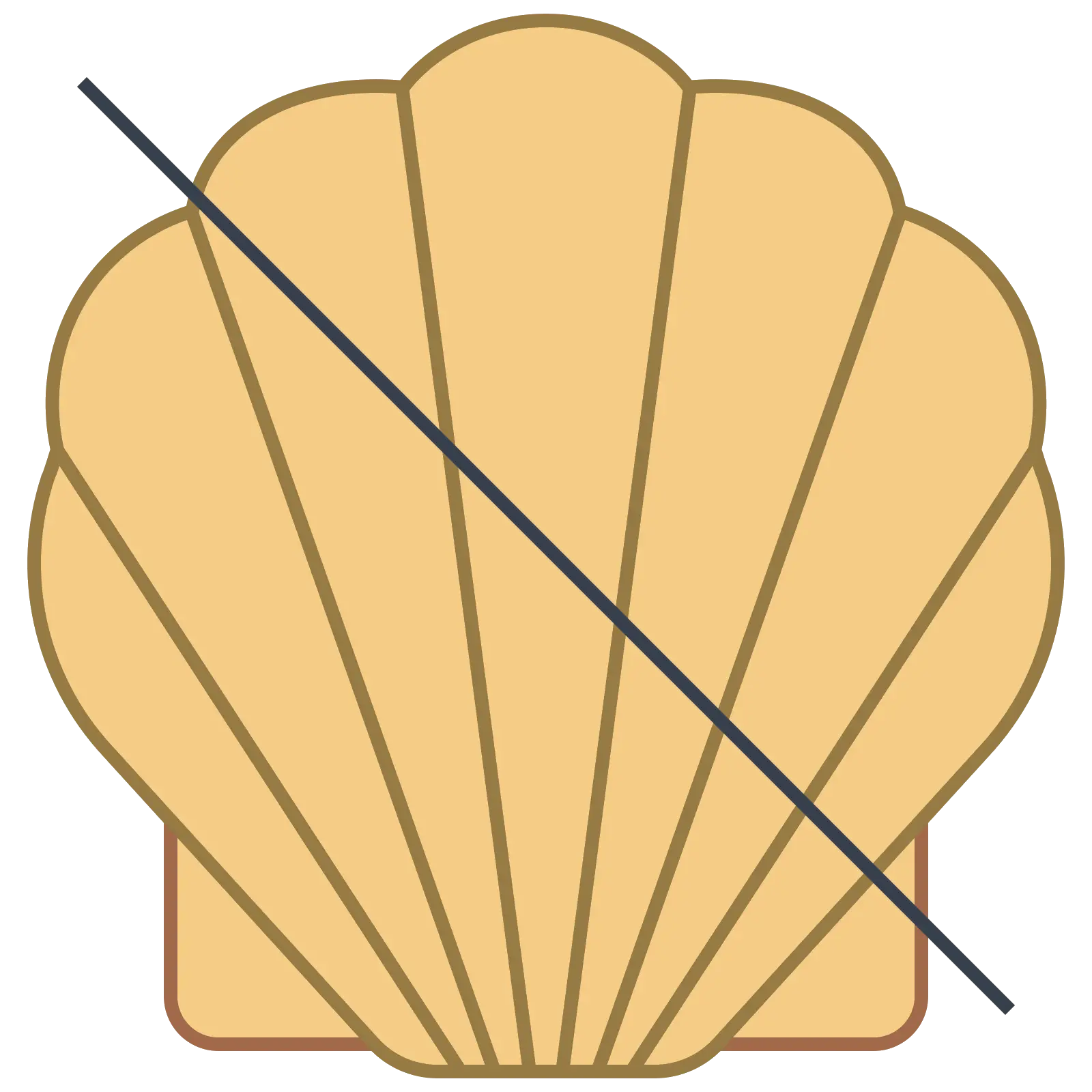 Yellow Shell with Prohibition Line Illustration