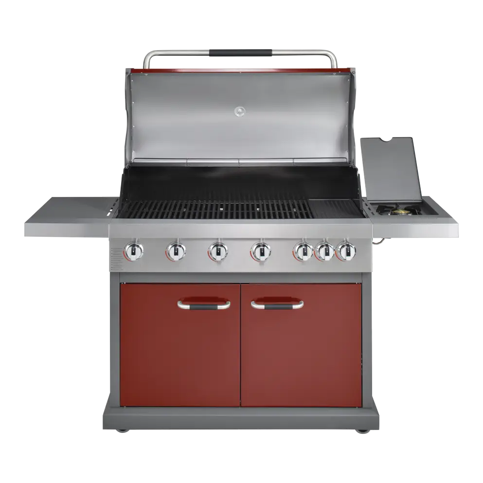 Outdoor Barbecue Grill with Lid and Stand