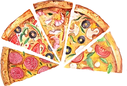 Various Pizza Slices