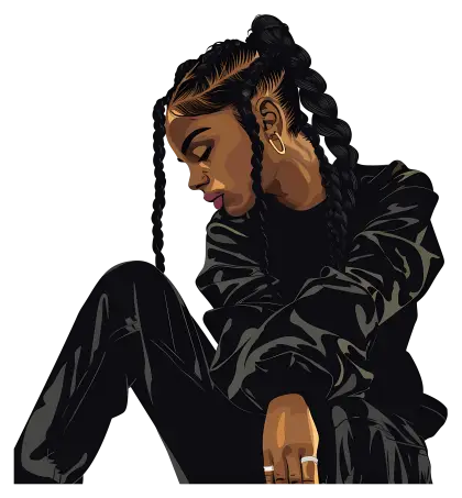 Stylish Woman with Braided Hairstyle Illustration